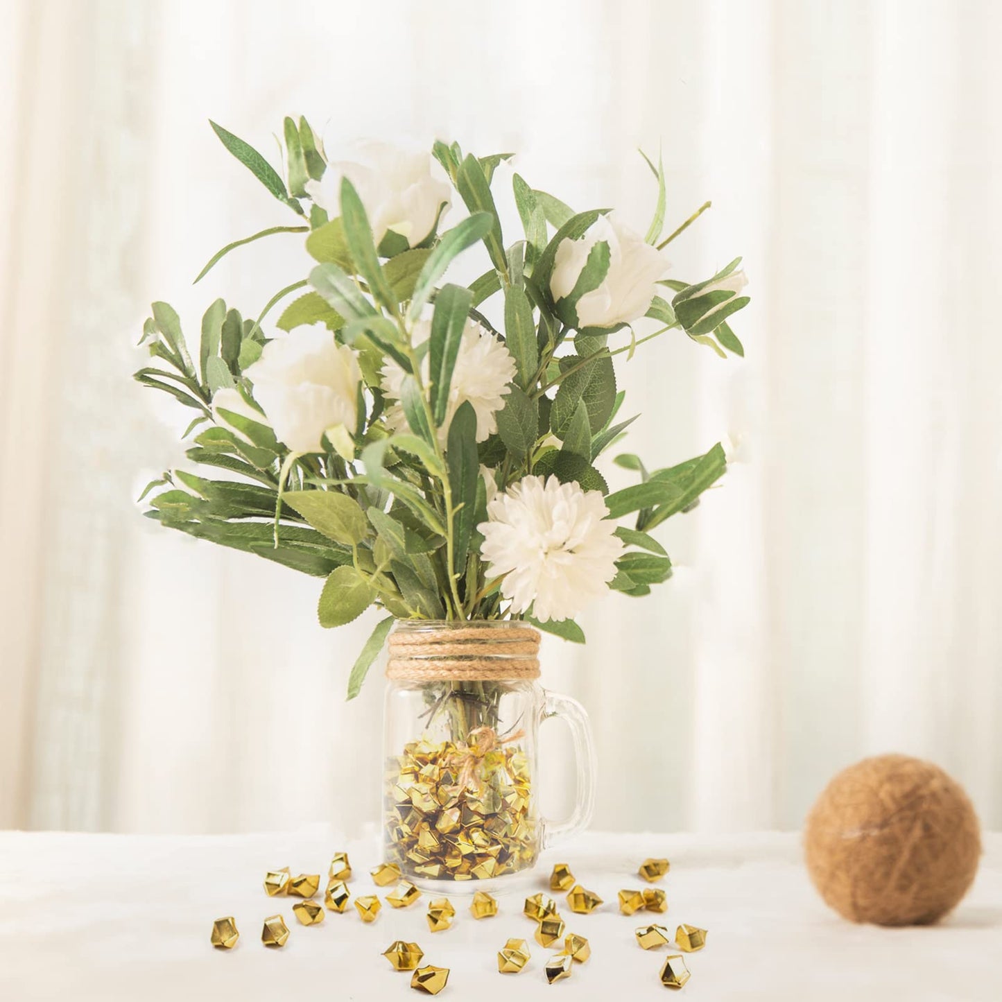 LYFJXX Fake Crushed Ice Cubes, Vase Fillers, 650 Pcs Golden Reusable Artificial Ice Cubes for Wedding Decor