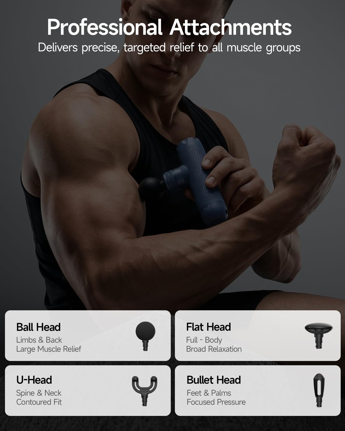HYFUN N1 Super Mini Massage Gun, Ultra-Compact Deep Tissue Massage Gun, Portable Travel Handheld Massager, Men & Women Muscle Recovery, Percussion Massager Quiet for Home, Gym, Office, Blue