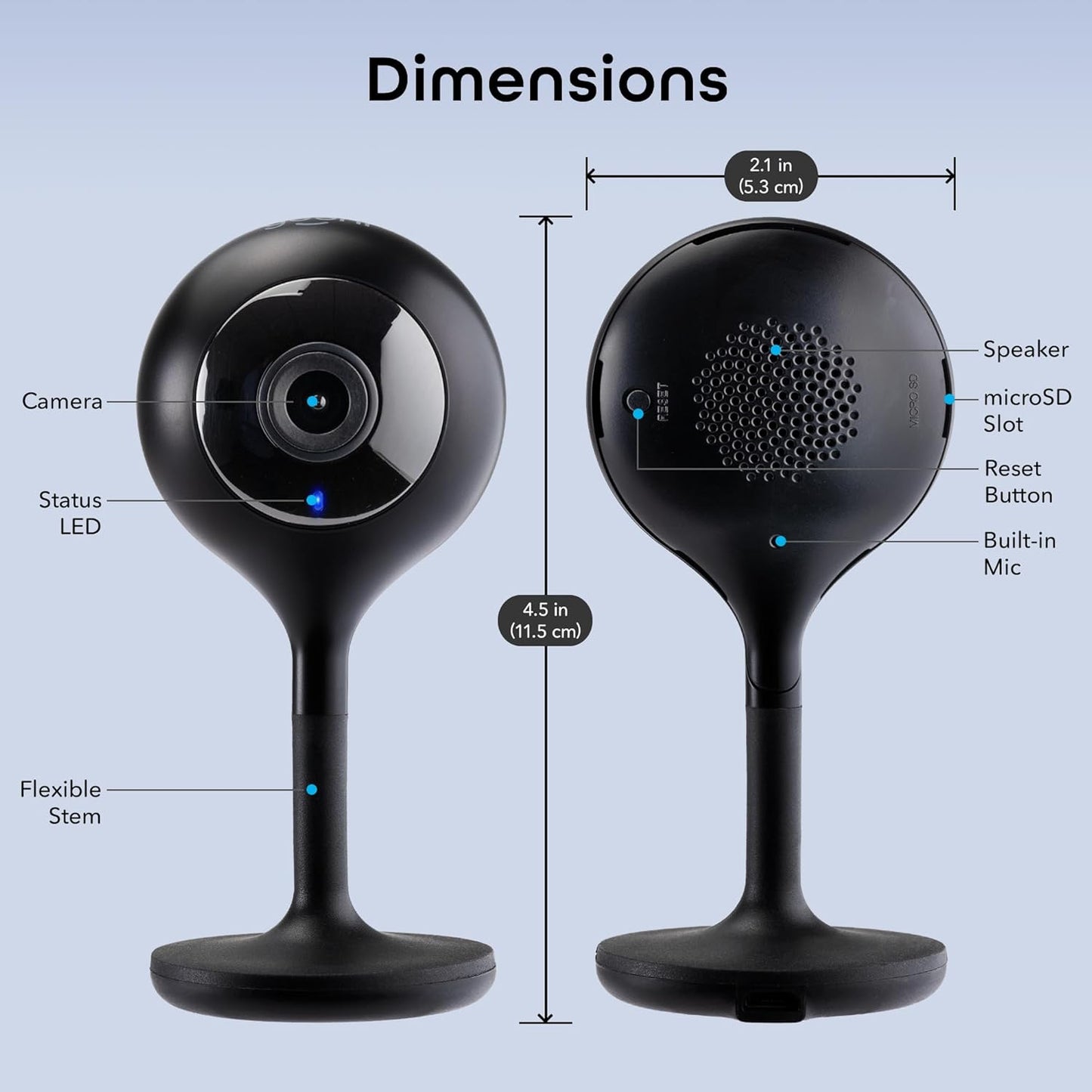 Geeni 2K 4MP 1440p 2-Way 10m Look Smart Indoor Security Camera Ultra HD WiFi Pet & Baby Monitor with Audio, Motion