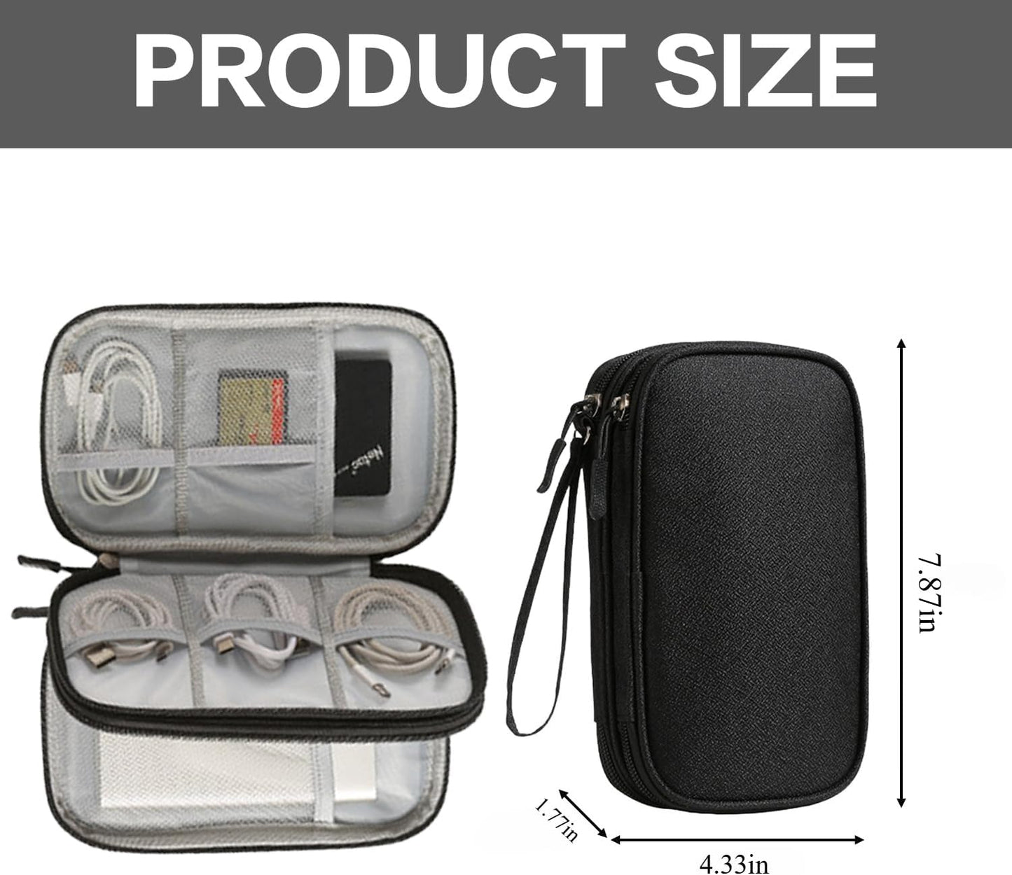 vigorm Travel Storage Box - Hard EVA Protective Cover for Mobile Power Bank, Charger, Cable, Phone and Accessories