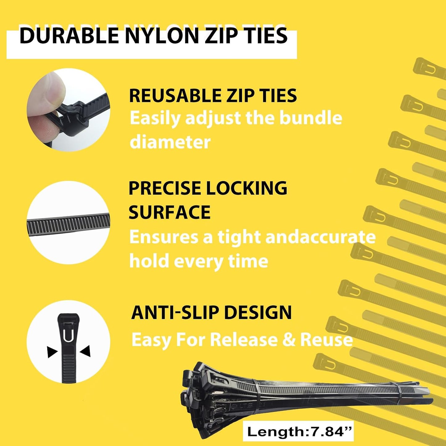 DyaMag 22mm 7.84" (10Magnets, 20 Magnetic Cable Zip Mounts Magnetic Cable Holder Multipurpose Magnet Wire Management