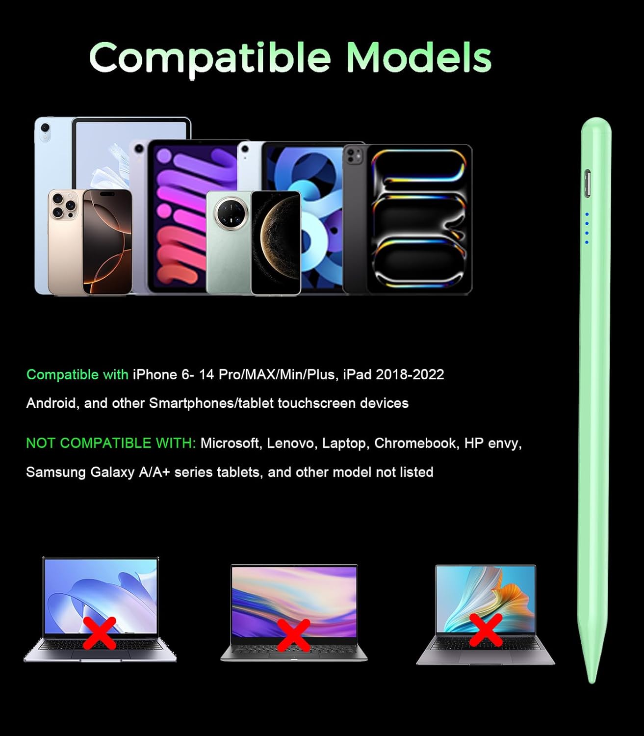 CMARS Stylus Pen for Touchscreen, Universal Tablet Pen for iPad/iPhone/Samsung/Huawei/Xiaomi/Android and More Devices