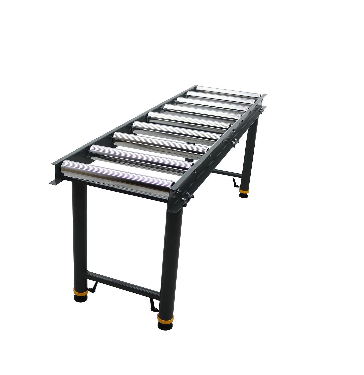 INTSUPERMAI 9 Rolls Adjustable Conveyor Roller Heavy-Duty StandTable Adjustable Roller Conveyor Feed Stand Roller Table Conveyor Stand 440 Lbs