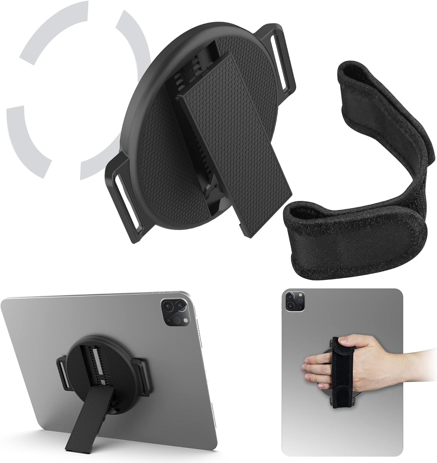 VGGNUU 9-11 Inch 6/7 Tablet Stand with Hand Strap - Universal Tablet Hand Strap Holder & Loop Fastening Handle Grip