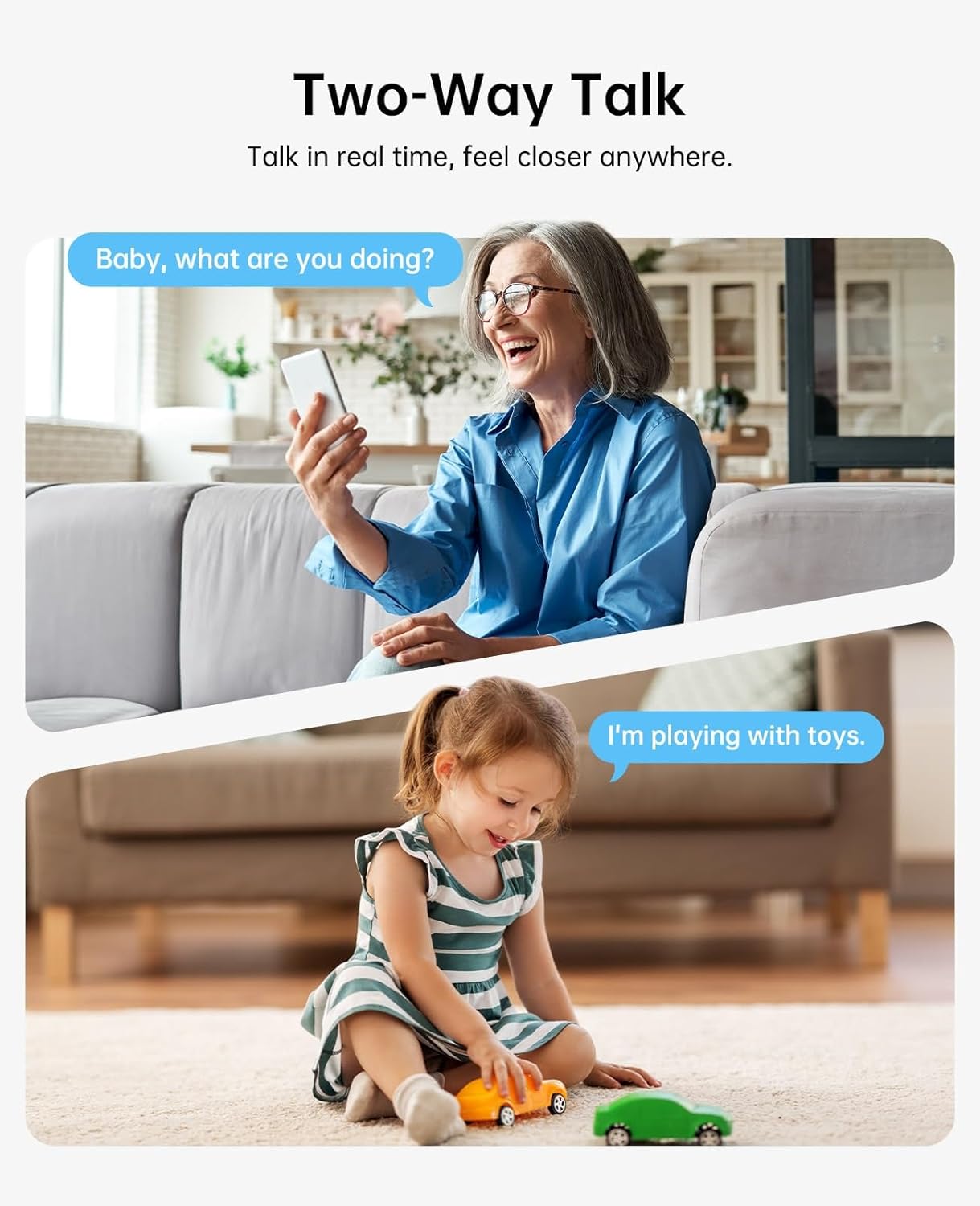 CYVIO 5MP 3K 2-Way Indoor WiFi Camera, Plug-in Security Camera with Wireless Connection, Video, Pan/Tilt, Audio, AI