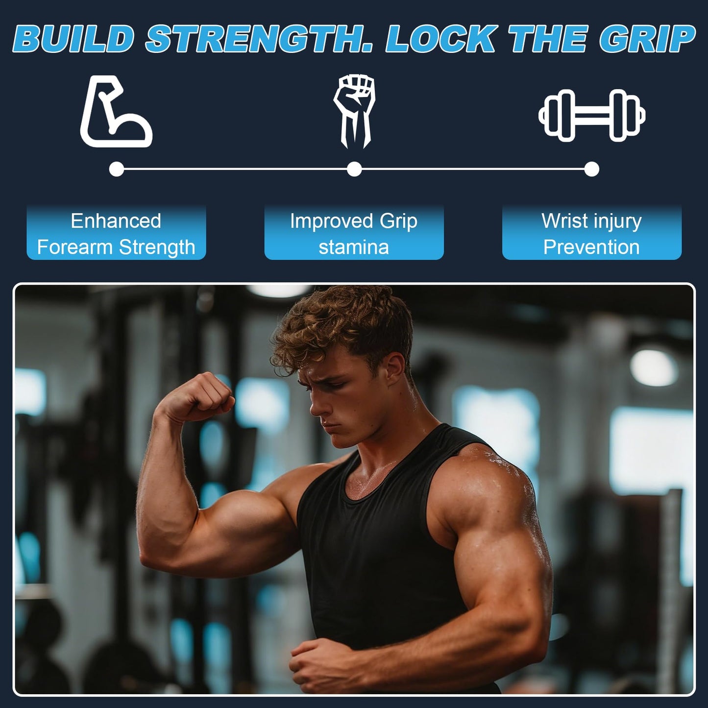 Strong Arm Forearm and Wrist Strengthener, Adjustable Grip Trainer– Anti-Slip Grip Trainer for home, Office & Gym Training, Portable Forearm Exerciser for Men Women, Enhance Wrist & Arm Strength