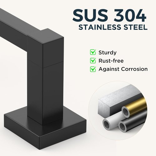 FORIOUS Toilet Paper Holder Set - Wall Mount SUS 304 Stainless Steel with Pivoting Design | Matte Black Finish