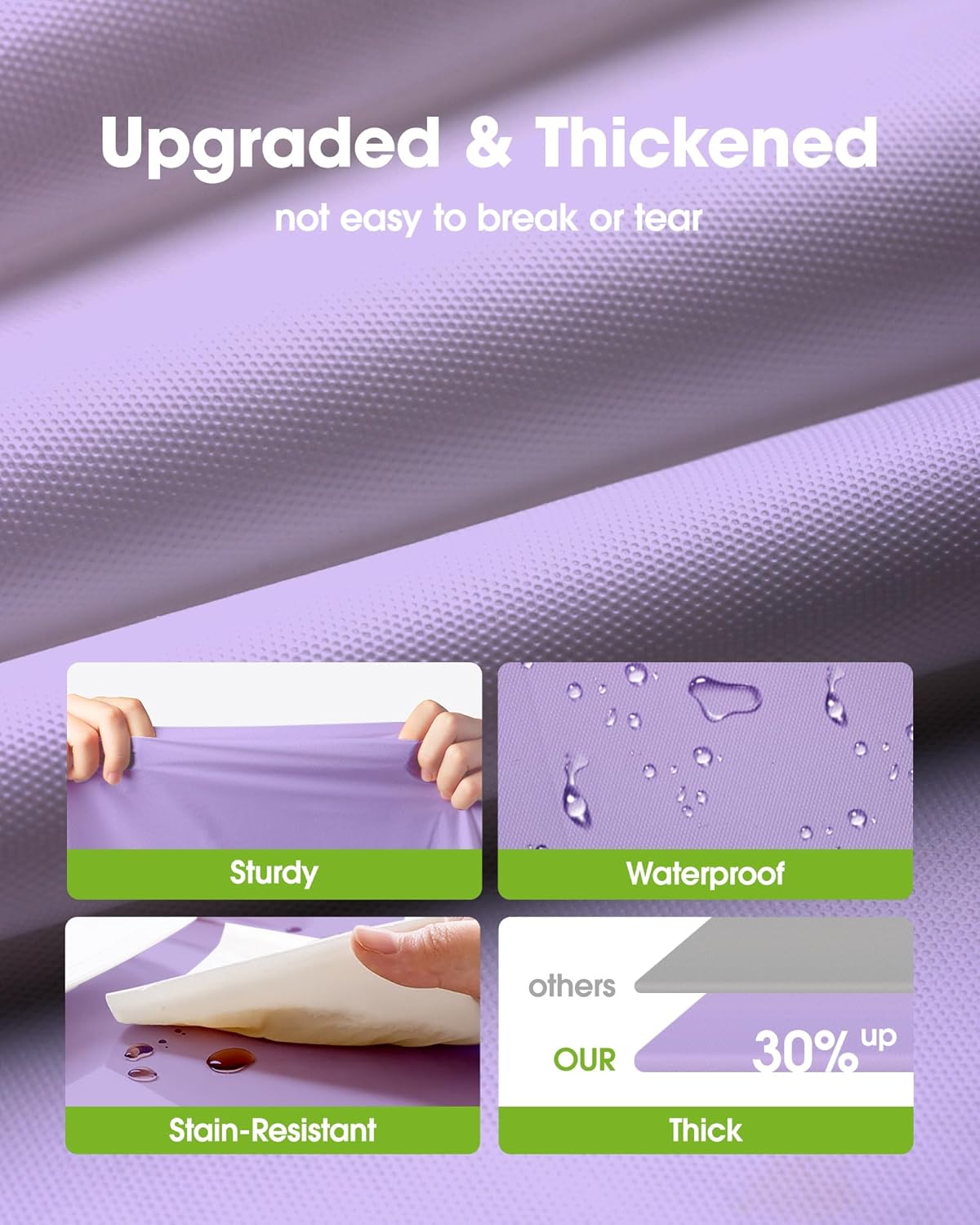Pureegg Disposable Plastic Tablecloths - 84'' Round, Light Purple, Leakproof & Sturdy | 10 Pack for Easter Parties