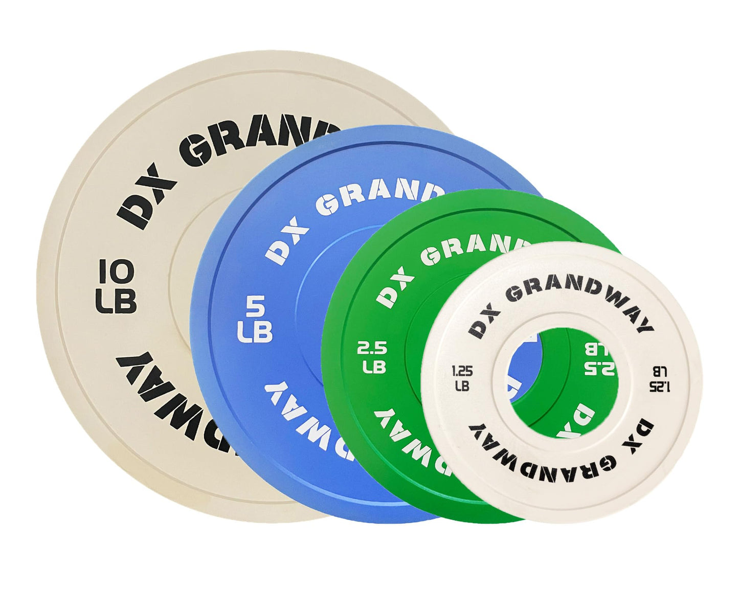 [5LB Pair] DX Grandway Fitness Change Plates 1.25LB 2.5LB 5LB Pairs Support Plates Olympic Plates for Weight Lifting Bumper Weight Plates Steel Rubber Strength Training Weight Plates