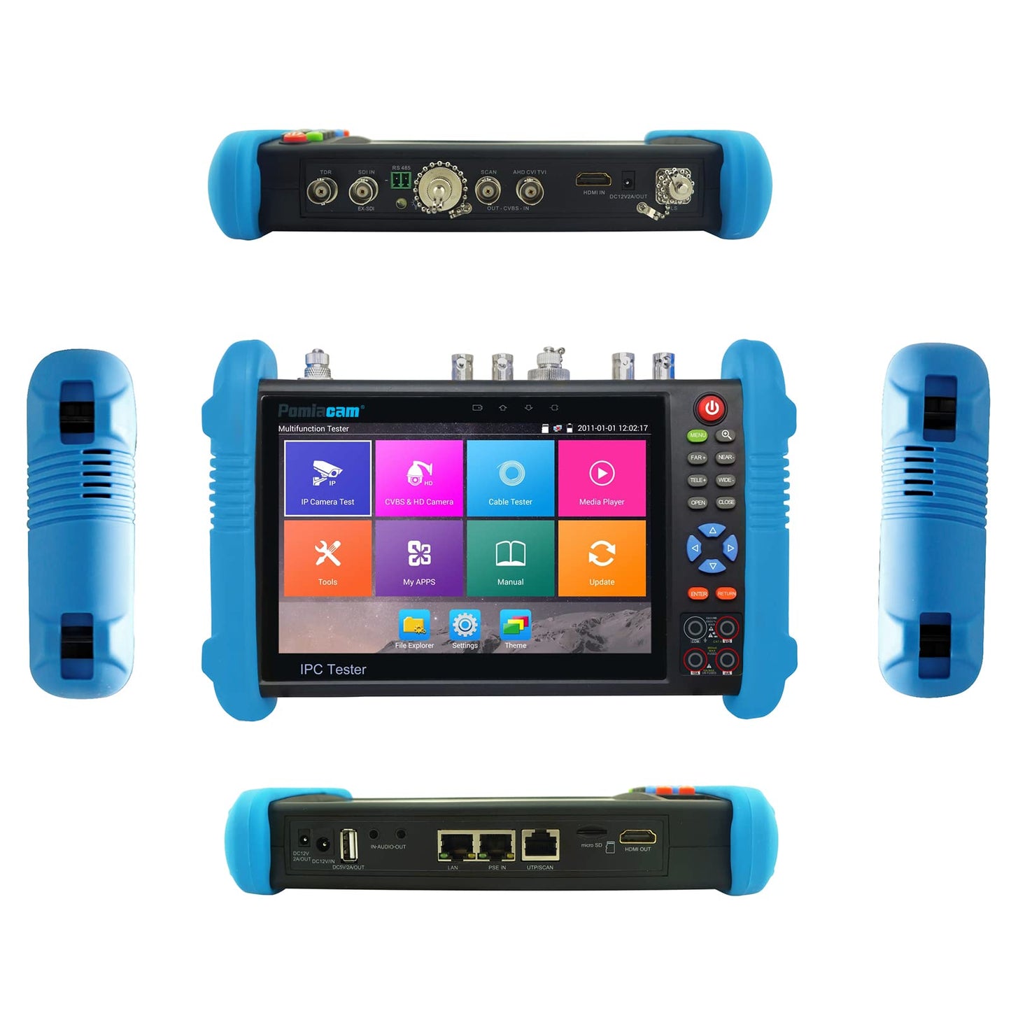 CCTV Tester IPC-9800MOVTADHS 7'' IPS Touch Screen WiFi 4K H.265 HDMI Tester for 8MP CVI TVI AHD SDI CVBS Cameras, Support PTZ Control & Analog Testing