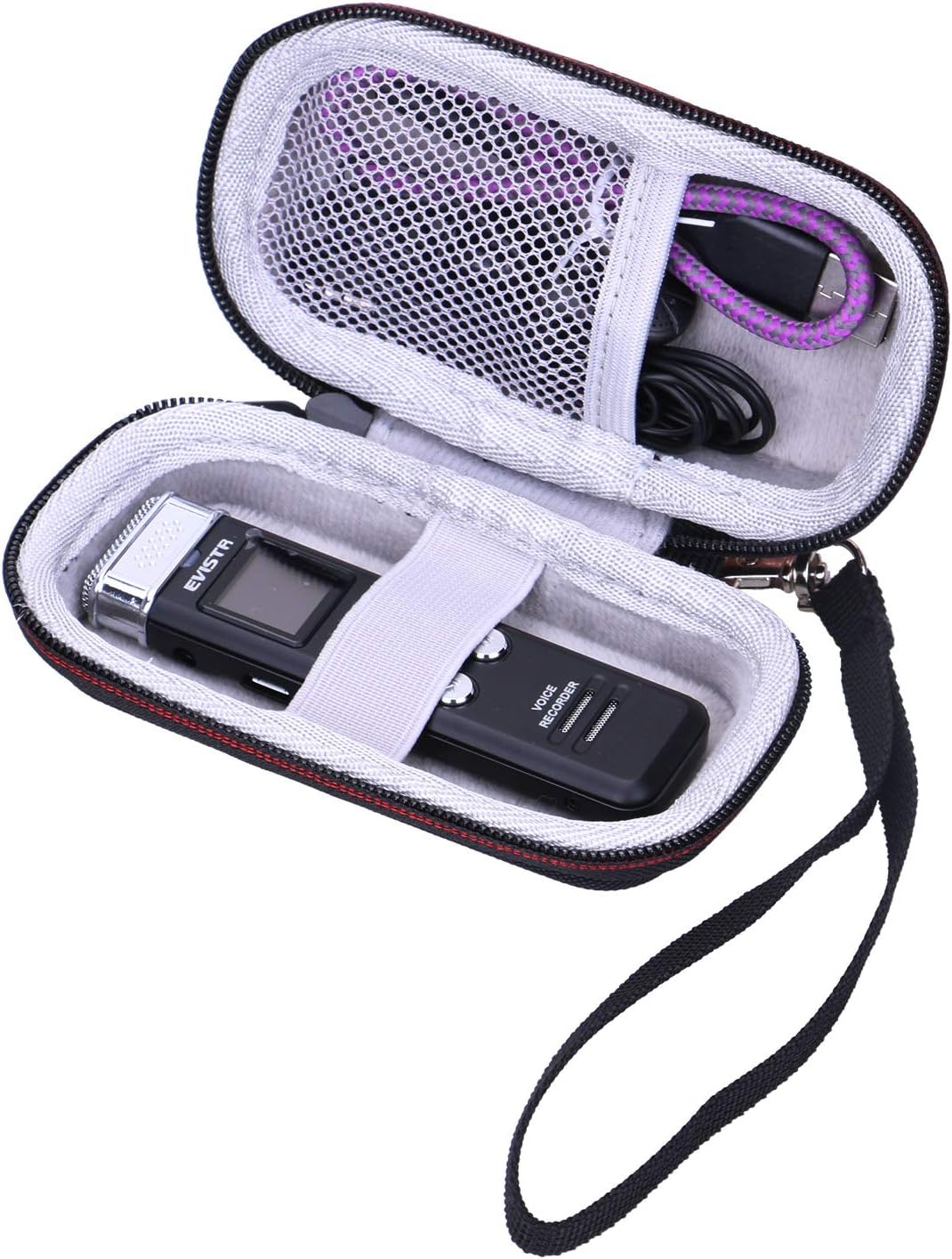 4.1"x2.1"x0.7"), LTGEM Case Compatible with Digital Voice Recorder Voice Activated Recorder(Inside: Black+Grey