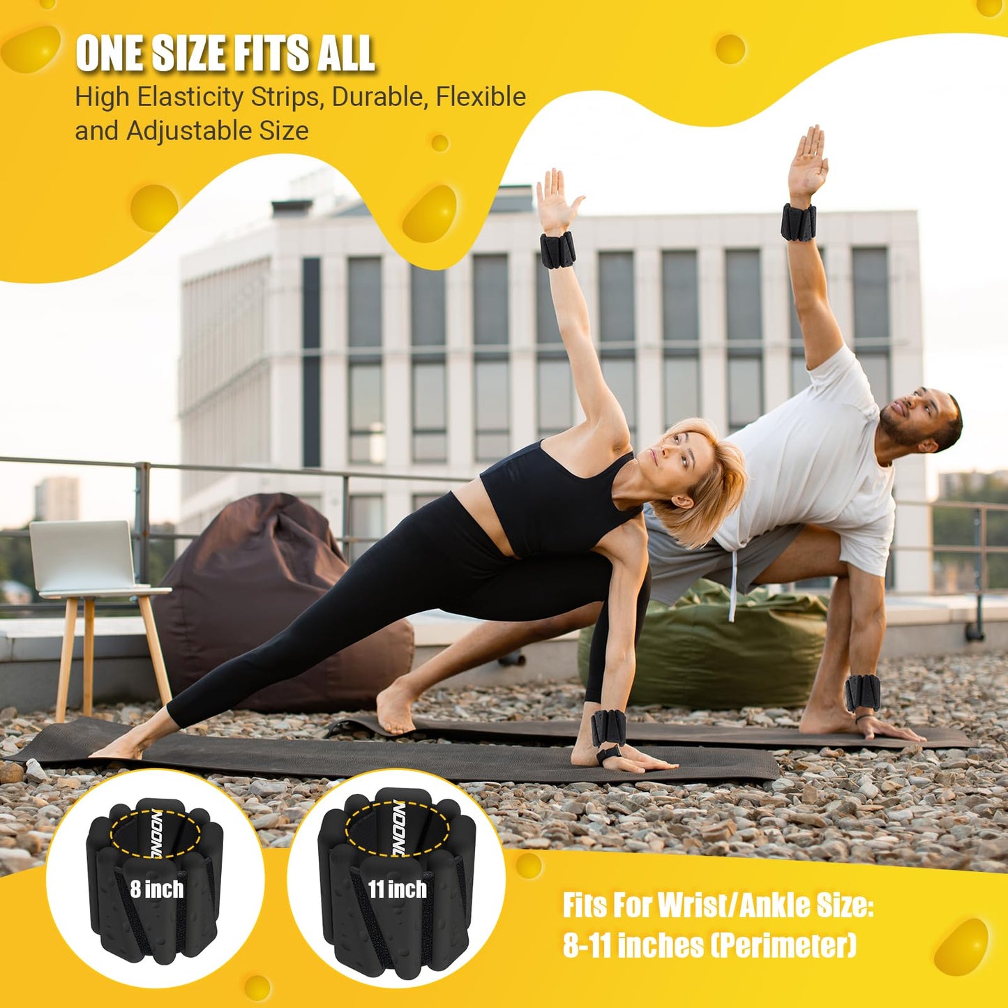 Wrist Ankle Weights Bangles 4lbs for Women, Adjustable Silicone Pilates Weights Bracelet, Heavy Duty Fasteners Wearable Arm & Leg Weights for Yoga, Pilates, Barre, Walking and Gym (Set of 2)
