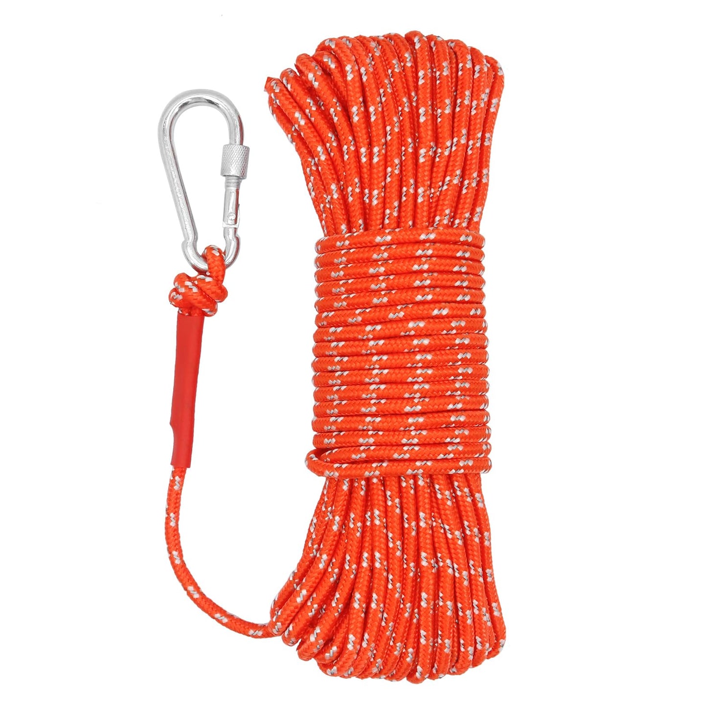 NewDoar 6mm Marine Floating Rope High-Strength Braided Reflective Anchor Mooring Rope with Hook 10M 20M 30M 50M Dock Lines for Boating,Camping,Anchoring, Fishing,Mooring,Tent Canopy-Orange/10M