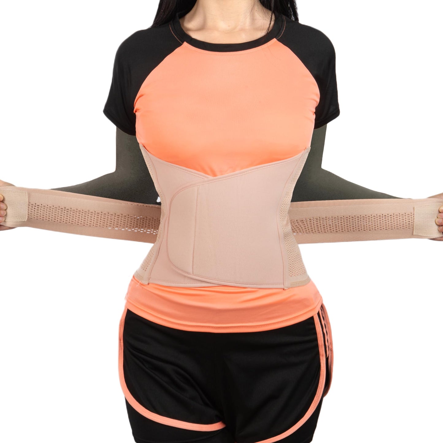 Shrink Smart Postpartum Belt - Belly Support Recovery Wrap, Postpartum Belly Band Girdles, Body & Waist Shapewear (Beige, Small/Medium)