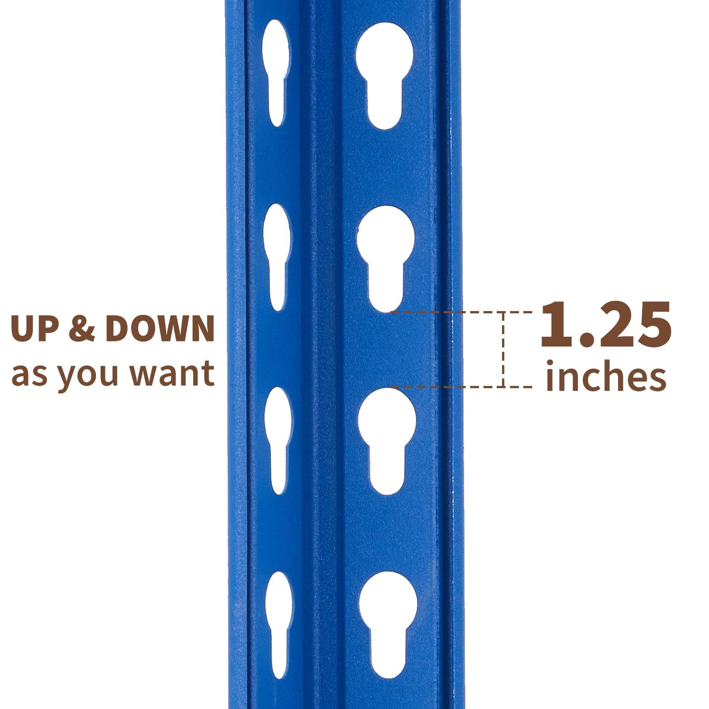 SierraSquad 60" W Garage Shelving Unit, 2500 LB Capacity, 5 Tier Adjustable Steel Storage Shelves, Heavy Duty Storage Racks for Basement Warehouse Shop, 60" W x 24" D x 72" H, Blue