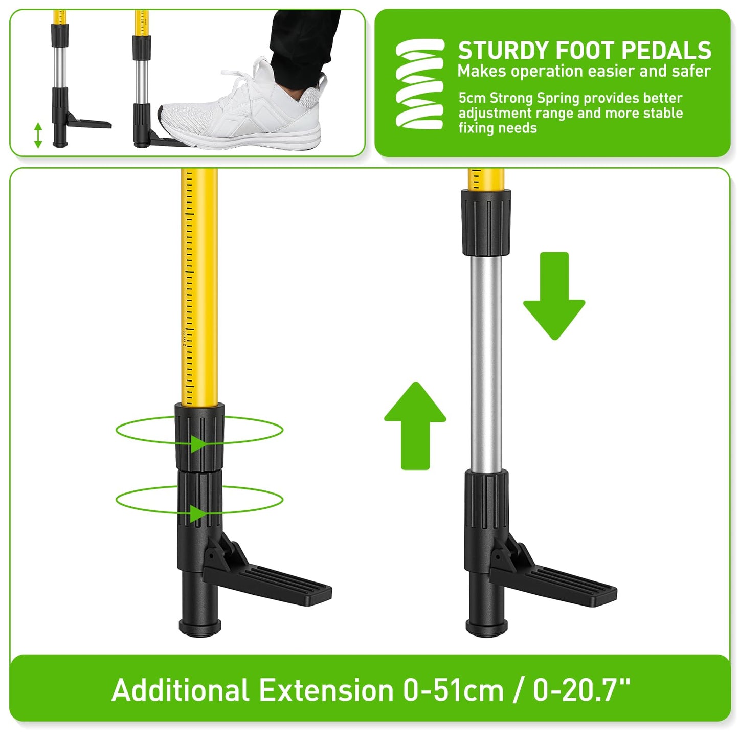 Huepar 12 Ft./3.7M Professional Laser Level Pole with Tripod and 1/4-Inch by 20-Inch Laser Mount for Rotary and Line Lasers, Adjustable Telescoping Laser Pole with 5/8"-11 Threaded Adapter-LP36A