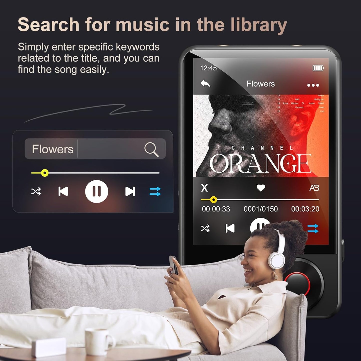 MECHEN 128GB MP3 D53 MP3 2.4" MP3 512GB Player with Bluetooth - Portable Touch Screen Music Player with HiFi Speaker