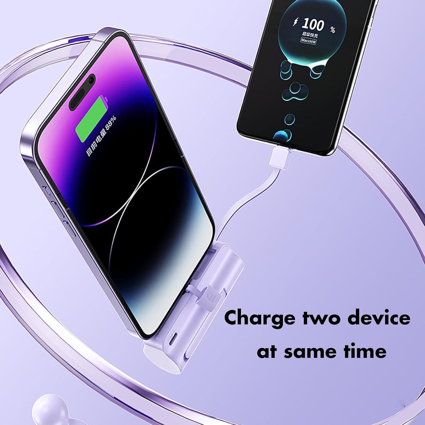 CooLuzer 5500mAh,Portable 17/16/15/15 plus/15 pro/15 Mini Power Bank,Capsule Power Phone Charger Charger with Dual