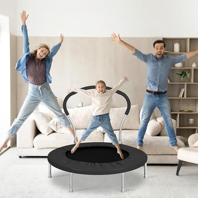 Mini Trampoline for Kids, Indoor Toddler Trampoline with Handle, Child Small Rebounder Trampoline for Indoor and Outdoor Use
