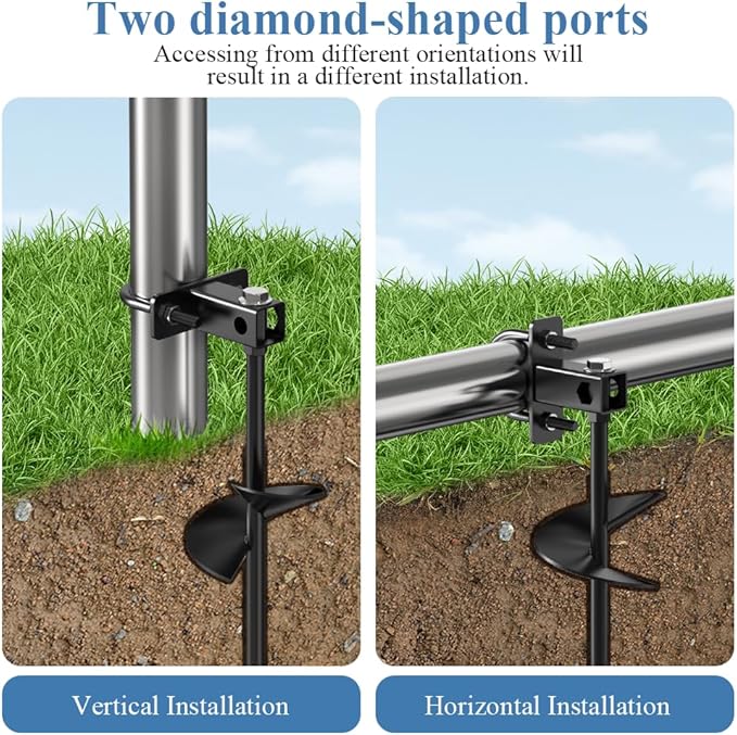 Ground Anchors for Sheds, Flymer Heavy Duty Carport Anchors Kit, 16 in Multi-Purpose Ground Anchors for Trampoline, Gazebo, Camping Tent, Swing Sets, 4 Pcs