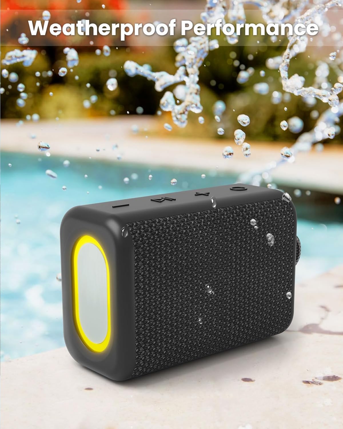 cooboom IPX5 5.3, Portable Bluetooth Speaker with Lights, Powerful Crystal Clear Sound, Waterproof, All Day Playtime