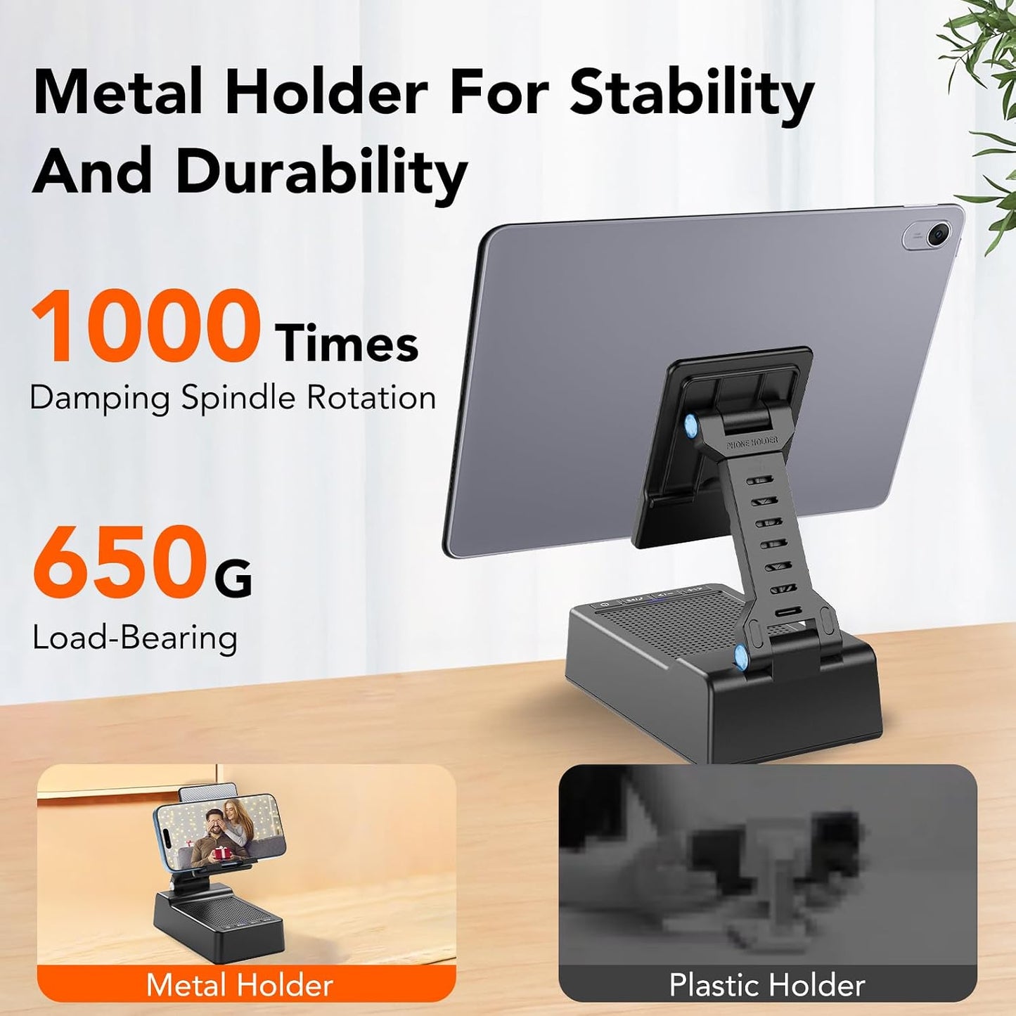 taopodo Multifunctional Cell Phone Stand with Wireless Bluetooth Speaker and Anti-Slip Base, HD Stereo Compatible