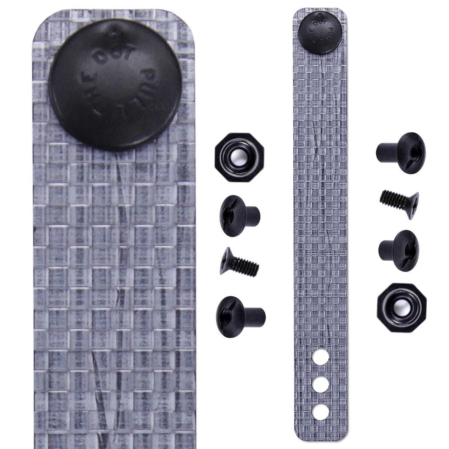 Tegris IWB Rigid Belt Loops - Silver – w/Heavy Duty Pull-The-Dot Security Snaps & Mounting Hardware - 5.75 x 0.75 inch - Holster Loops - (Fits 1.25" to 2.00" Belts (Adjustable) - (2 Pack)