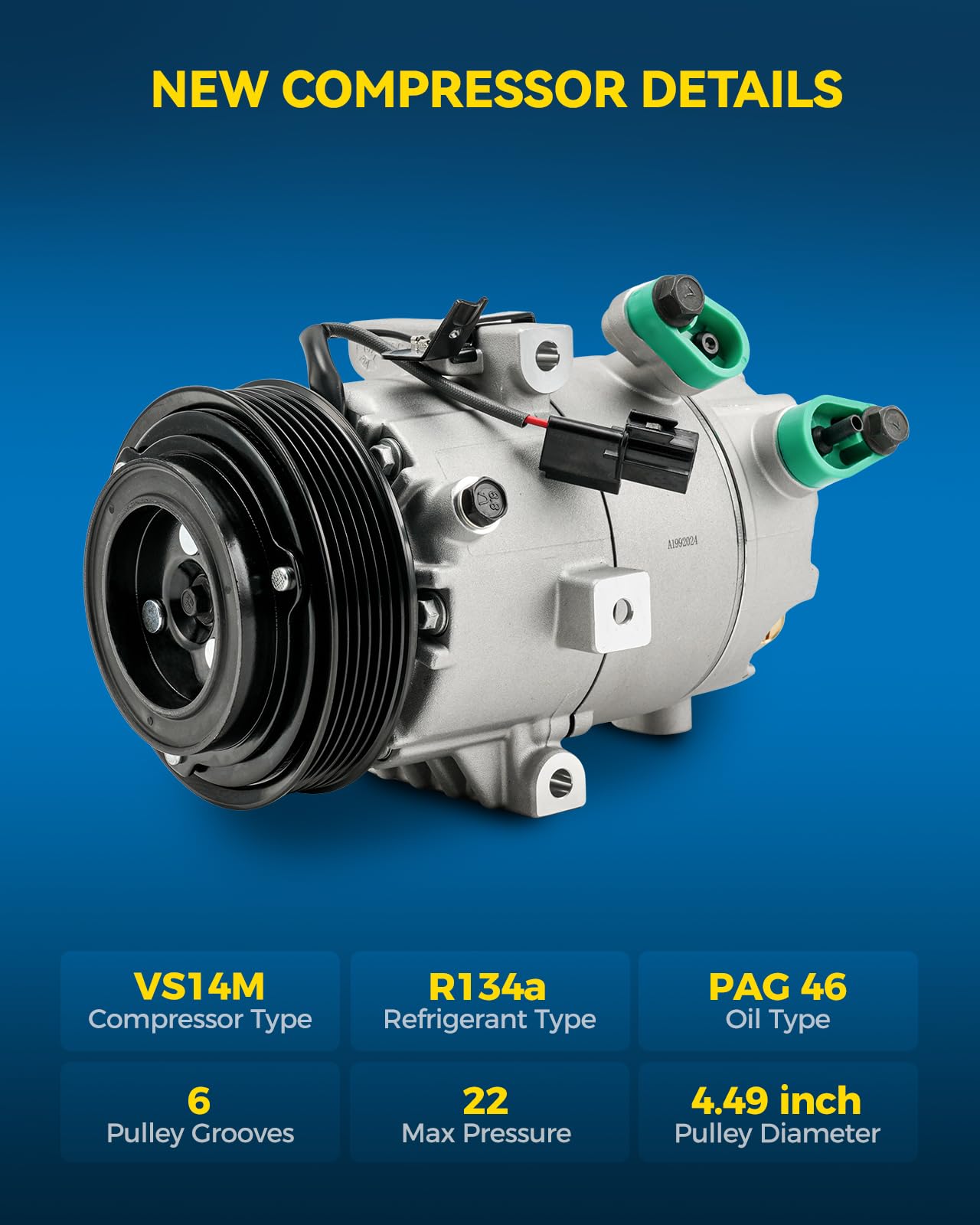 PHILTOP NEW A/C Compressor 198332 Replacement for Kia Forte 2014-2018, Forte5 2014-2018, Forte Koup 2014-2016 2.0L, for Hyundai Elantra 2.0L 2014-2017, Elantra GT 2014-2017, Coupe 2014