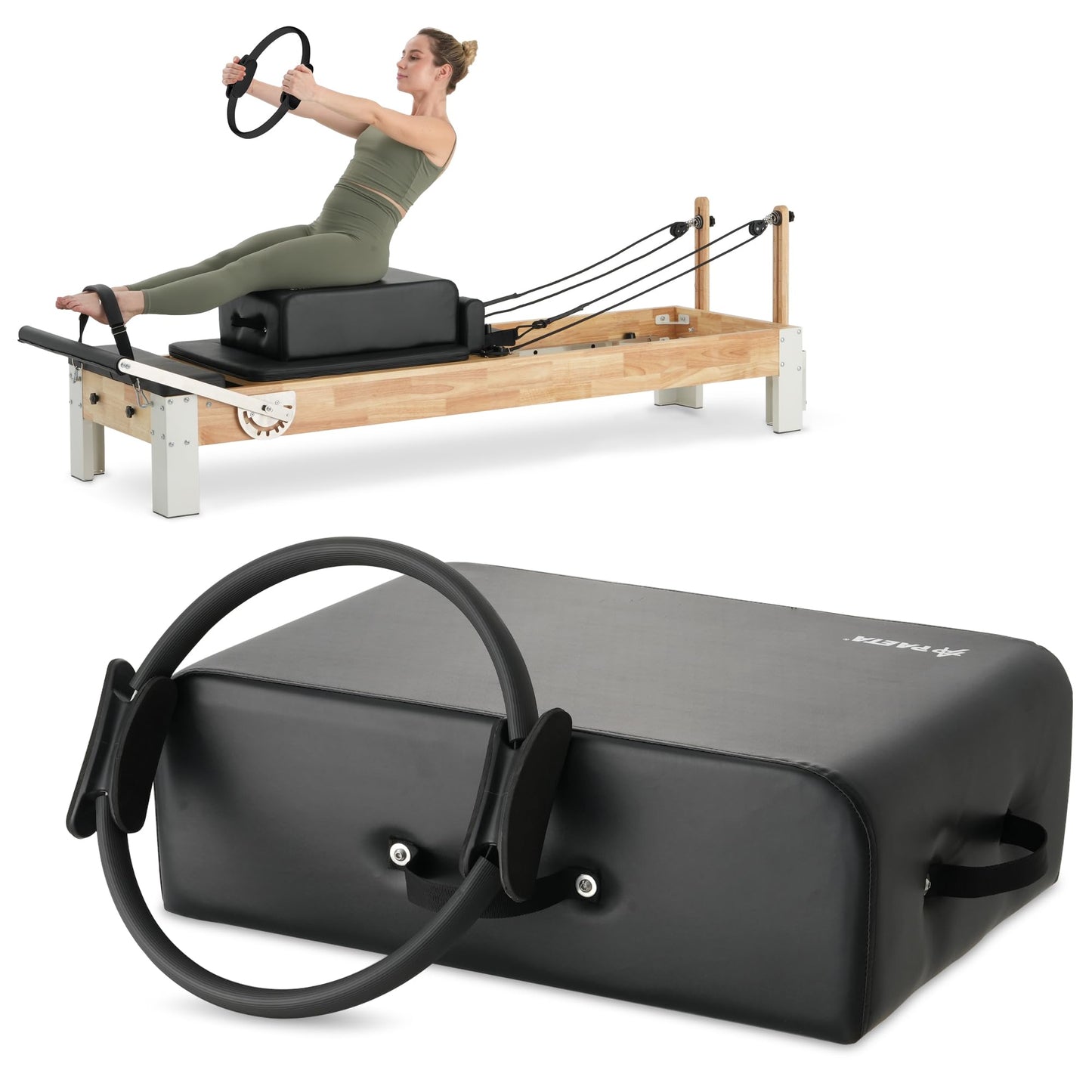 PAETA Pilates Box for Reformer, Pilates Reformer Accessories with Pilates Ring, for Core Training, Balance & Flexibility – Studio & Home Pilates Equipment
