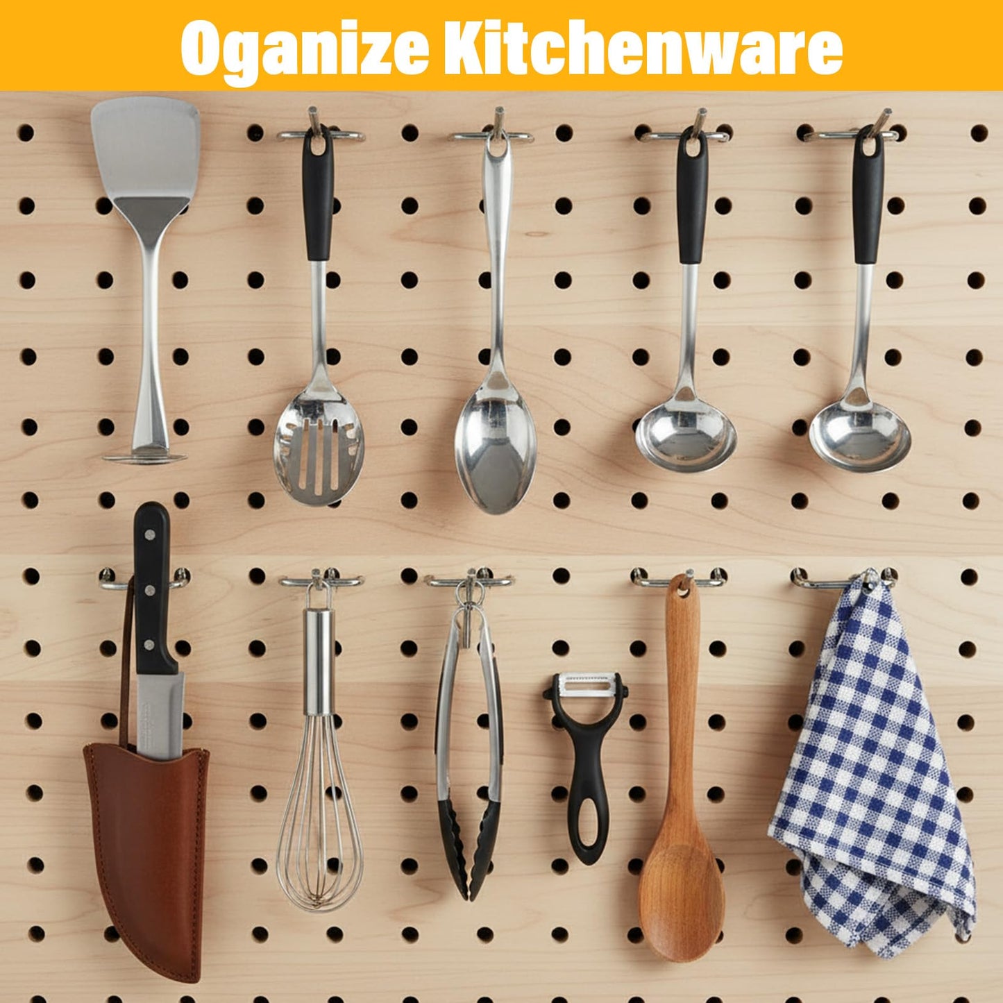 Meyeyaia 100 Pcs Pegboard Hooks 2 Inch Peg Board Shelving Hooks Peg Board Organizer Accessories Pegboard Wall Display Hanging Holders for 1/8 and 1/4 Garage Storage Organizer Tools (Silver)