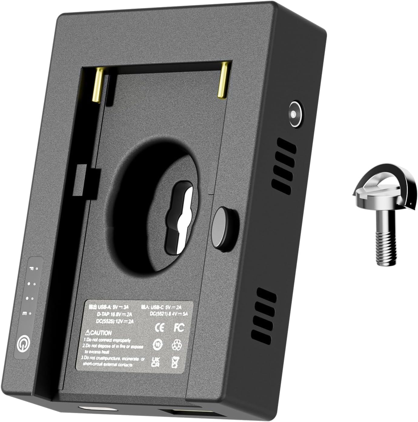F1TP 12V/16.8V/5V NP-F Battery Mount Plate with D-Tap & USB Output, Compatible with Sony NP-F Series Batteries, Power