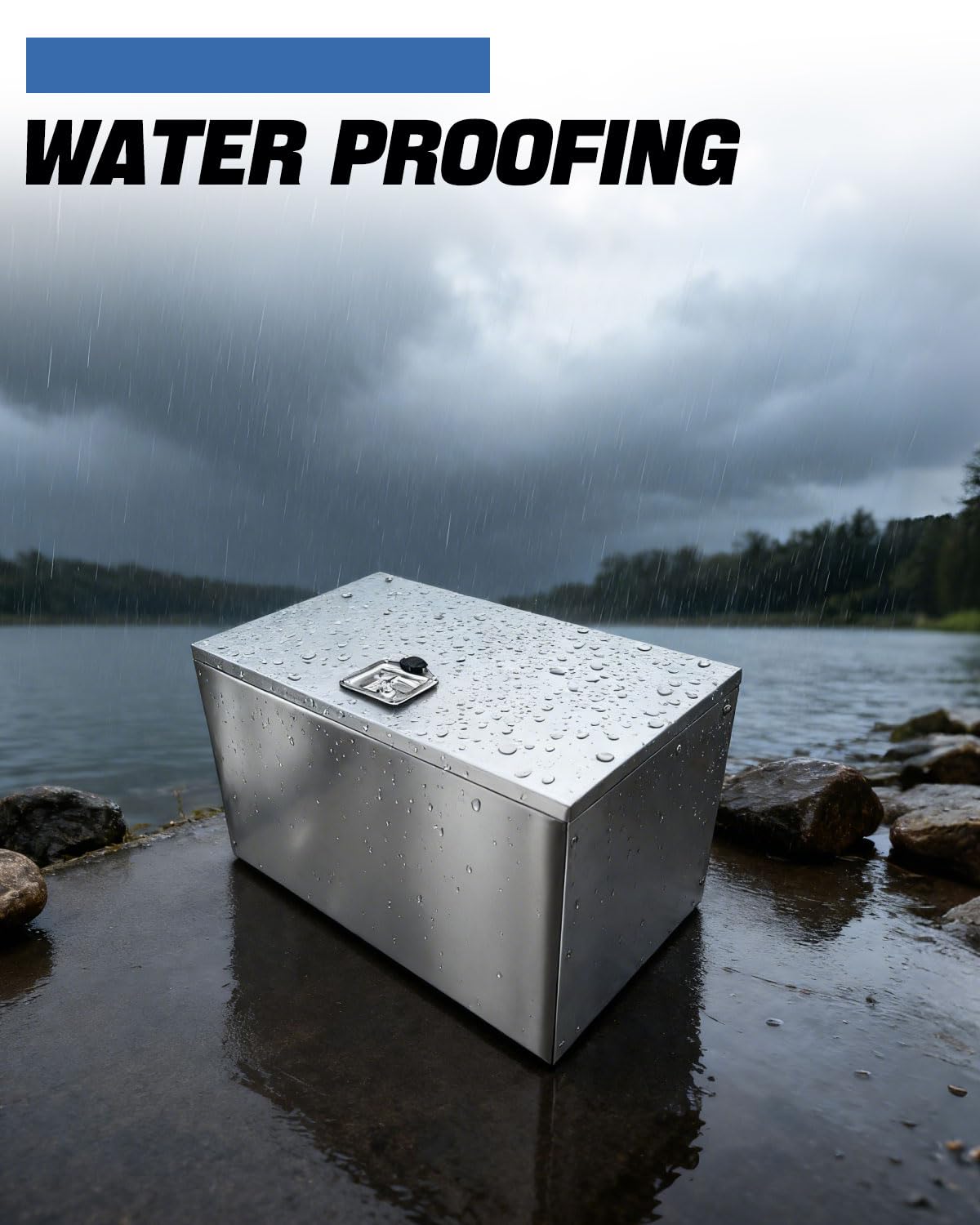 Truck cargo boxes, pickup storage boxes, stainless steel toolboxes with locks and keys, waterproof trailer storage boxes with T-handle latches, suitable for trucks, vans, trailers (29.9x18x18) inches