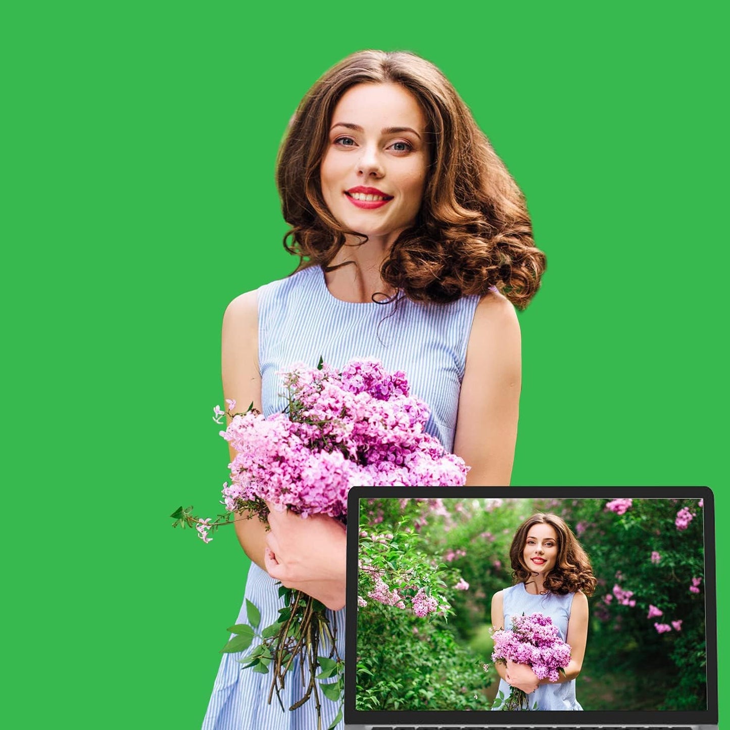 UTEBIT 5x6.5ft Green Screen Backdrop, Photography Backdrop Chroma Key Small Greenscreen Sheet Background for Streaming