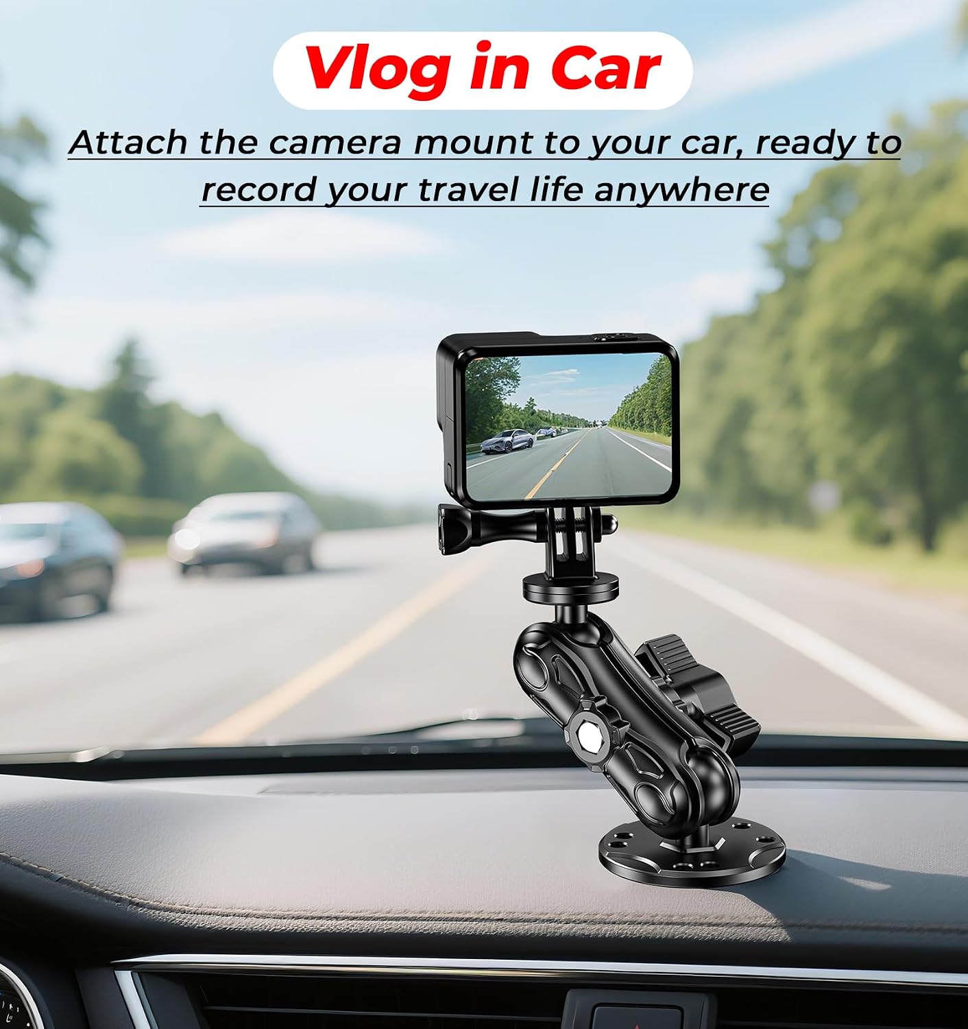 VAZESWIN 1/4" Insta360 360 1" Aluminum Alloy Camera Mount - with Thread Tripod Adapter for Gopro DJI Action Cameras