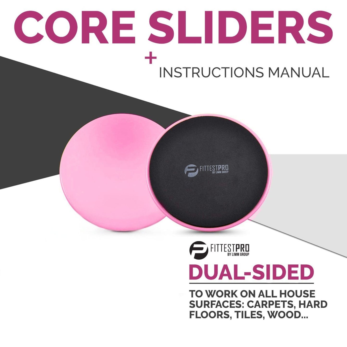 Limm Core Sliders for Working Out - Exercise Sliders Fitness, Stability, Ab, Legs & Full Body (Set of 2) - Bonus Carry Bag & Workout Ebook - Gym Gliding Disc Pads for Hardwood, Carpet & More