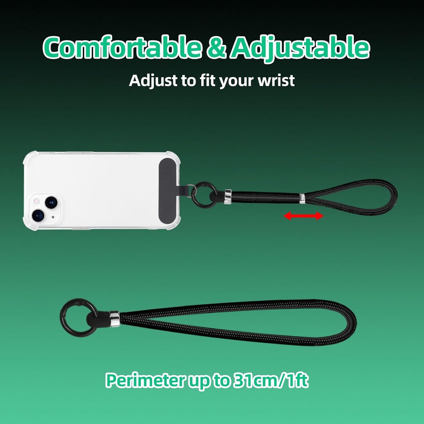 2 4 SEVENKA Adjustable Phone Lanyards, Cell Phone Wrist Straps & Phone Tether Tab with Spring O Ring Clasps, Phone