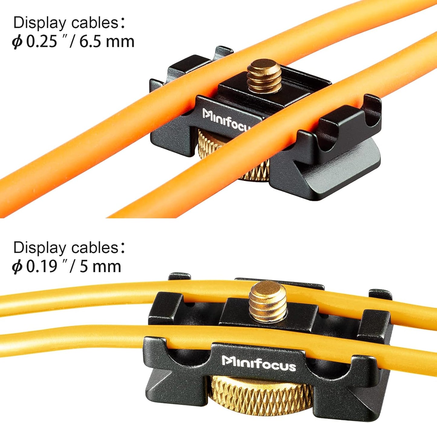 MINIFOCUS 4 Camera Cable Clamp with Arca Swiss System, Aluminum Alloy Tether Cable Block Clip with Grooves, USB Cable