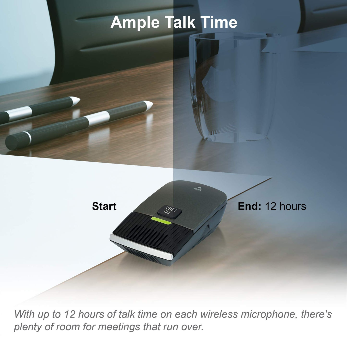 VTech VCS702 ErisStation DECT 6.0 Conference Phone with Two Wireless Mics Using Orbitlink Wireless Technology
