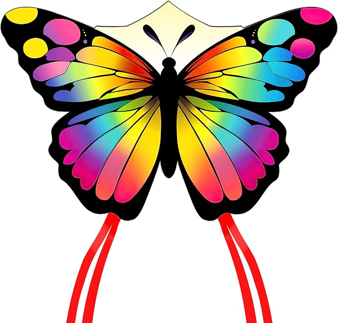 Colorful Butterfly Kites for Kids and Adults, Big Kids Kites Easy to Fly, Beach Kite for Adults,Perfect Family Kite for Parks and Outdoor Activities,50M String Handle Included,1 Pack
