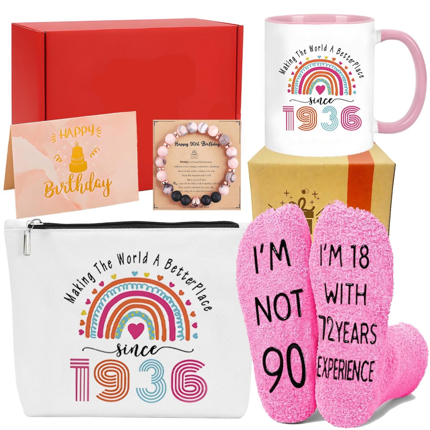 Farmansion 90th Birthday Gifts for Women, 1935 Coffee Mug Gift for Woman, Turning 90th Birthday for Mom Sister Wife Grandma