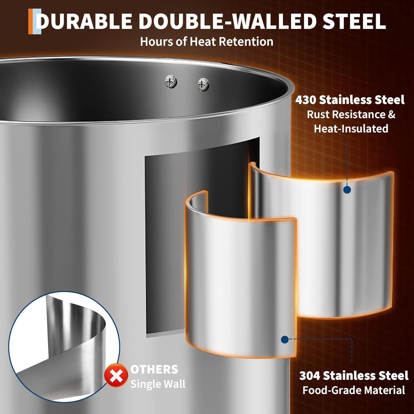 PeacefulHues 110 Cup Commercial Coffee Urn,16l / 4.2Gal Double Wall Insulation Coffee Dispenser,Stainless Steel Large Hot Beverage & Water Dispenser with Automatic Temperature Control for Buffets