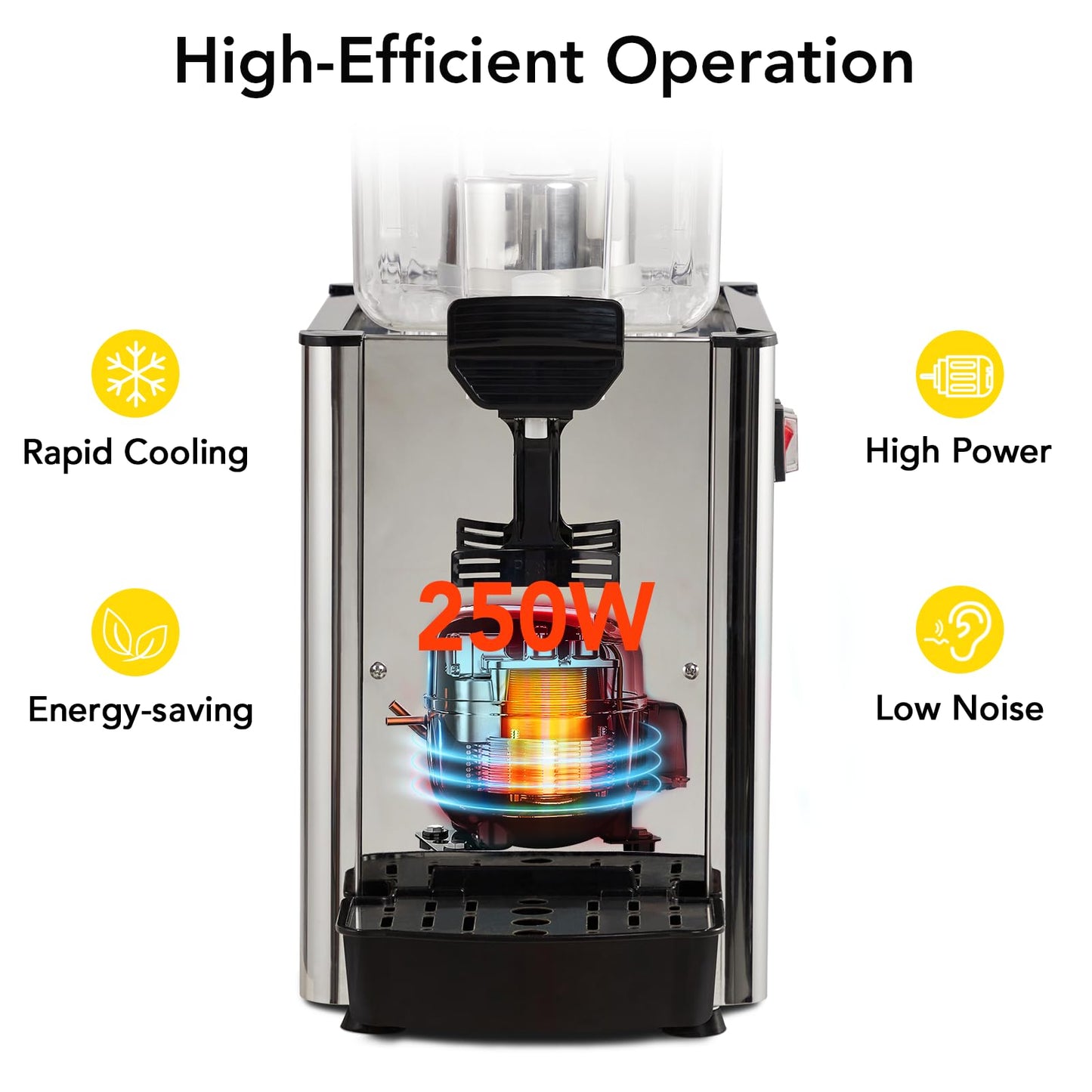 Commercial Beverage Dispenser, 4.8 Gallon 18L Single Tank 150W Commercial Juice Dispense, Food Grade Material Stainless Steel, Drink Dispenser for Parties, Restaurants & Hotels