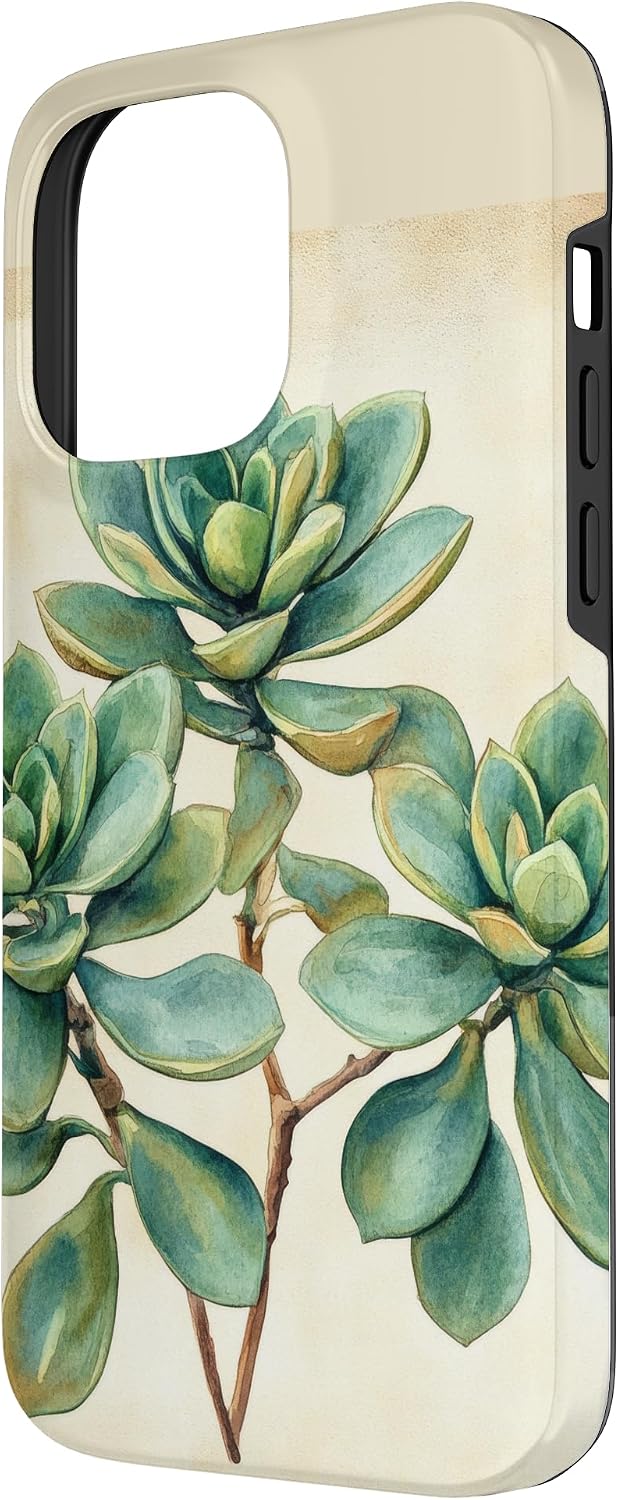 Antique Plant Botanical Art Garden DonaOnca 14 Succulent Jade Plant Vintage Scientific Illustration Plant Case