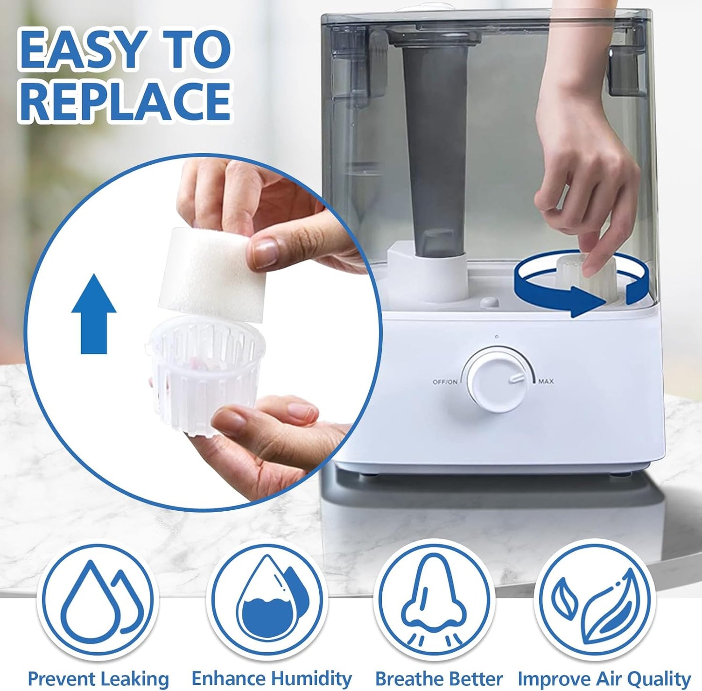 ShufudeJa Humidifier Replacement Filters - 30-Pack for LEVOIT Classic & Dual Series Models