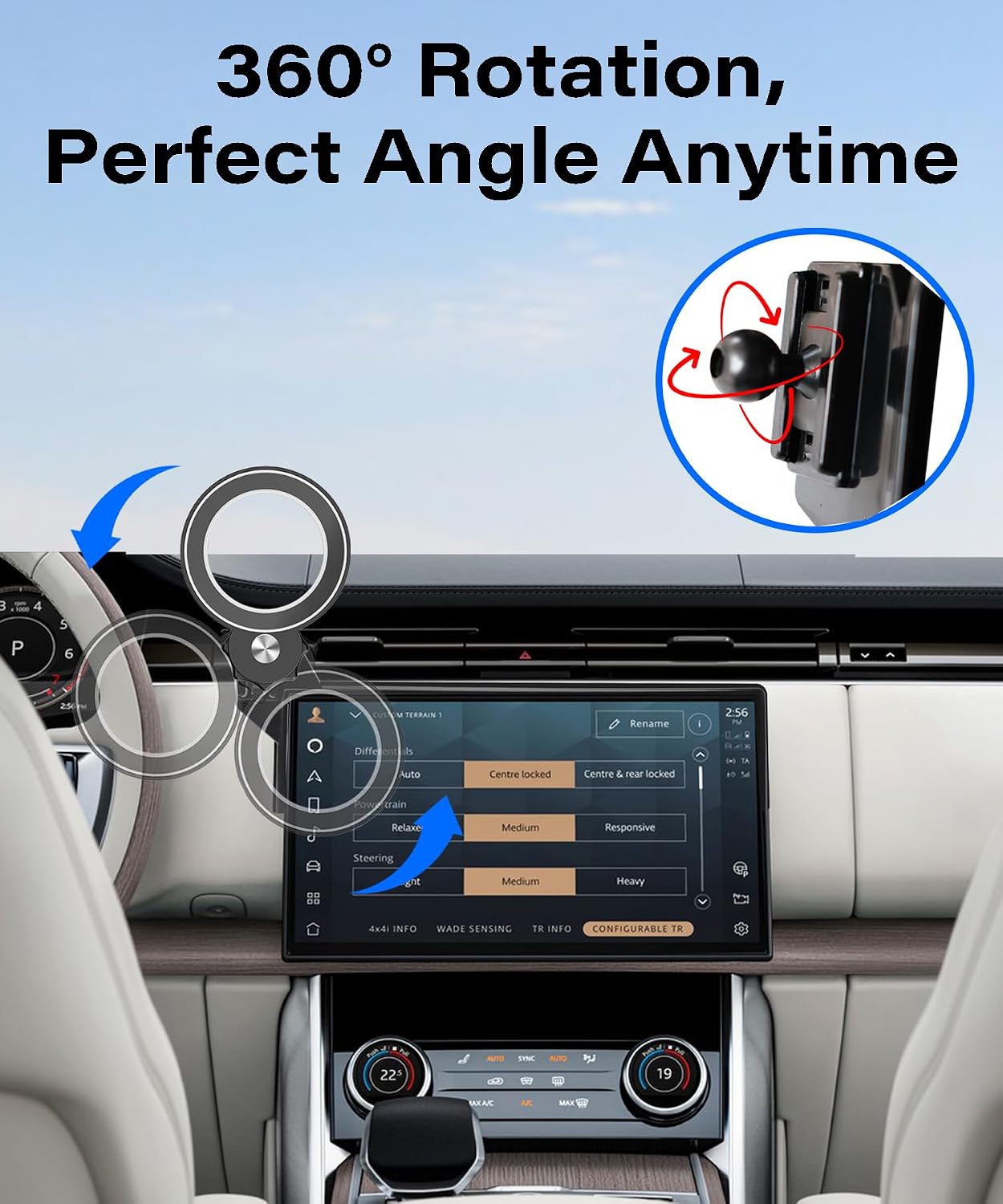 AbeeyGeomarn 2023 2024 2025 13.1 Inch 360 Car Phone Holder for Land Rover Range Rover/Range Rover Sport Accessories