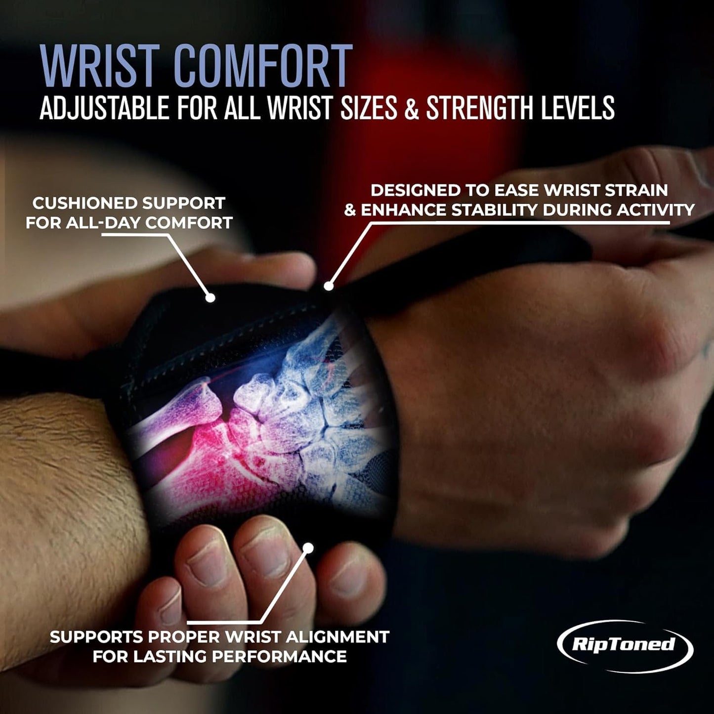 Rip Toned Wrist Wraps for Weightlifting – USPA & USAPL Approved 18" Wrist Straps for Powerlifting – Adjustable, Durable Gym Wraps with Thumb Loop – Quality Support for Men & Women – Black Flex