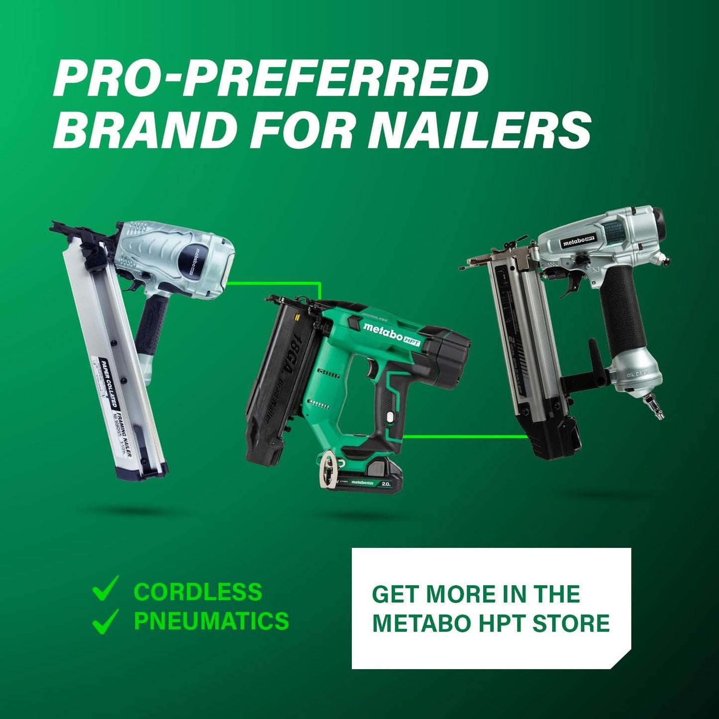 Metabo HPT Framing Nailer, Pro-Preferred Framing Tool for Flooring, Truss Build-Up, Roof Decking, and Housing Construction, Quick Switch Nailing, 3-1/2" 30° Paper Collated Nails, NR90ADS1