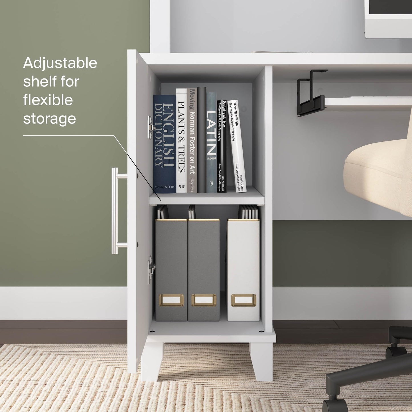Bush Furniture Somerset L Shaped Desk with Hutch in White | Corner Computer Table with Drawers, Cabinets and Pullout Keyboard/Laptop Tray for Home Office