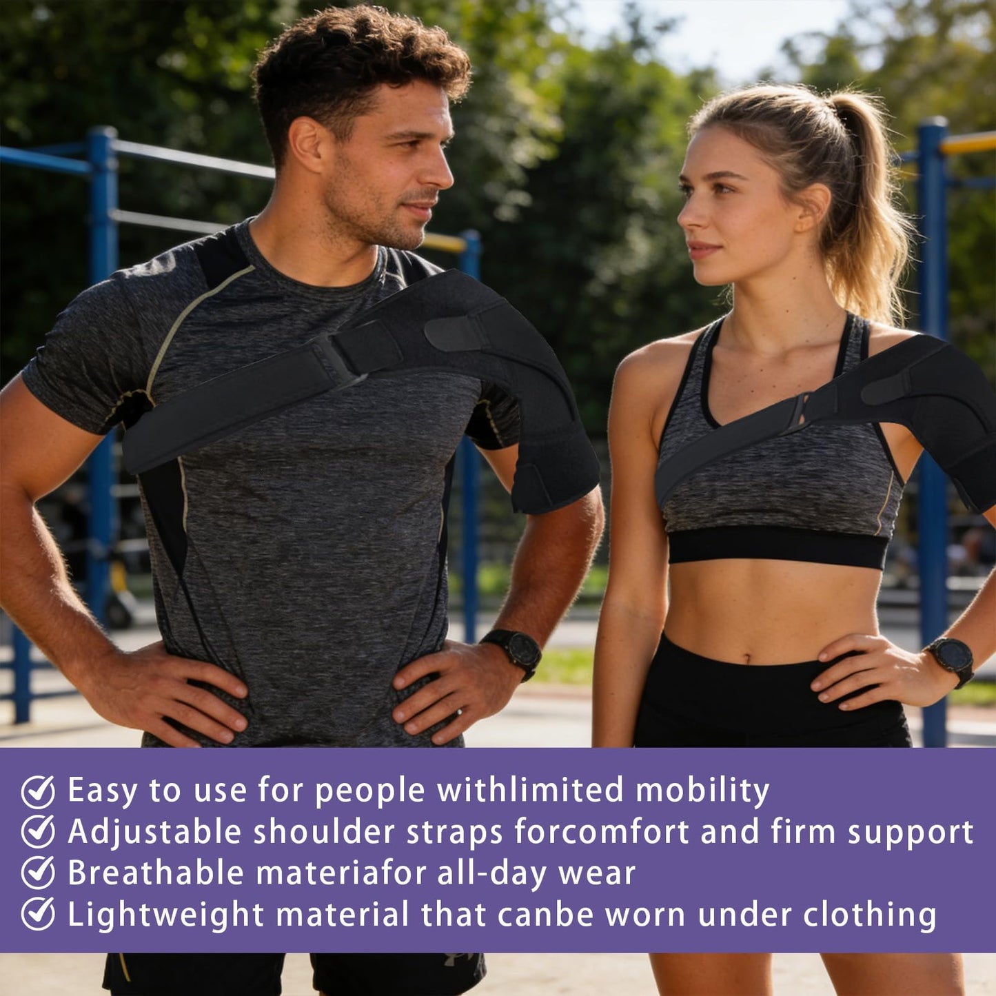 HSIWHV Shoulder Brace for Women, Rotator Cuff Shoulder Brace, Adjustable and Can be Worn Under Clothes, Free to Add Ice Packs for Men & Women, Left & Right