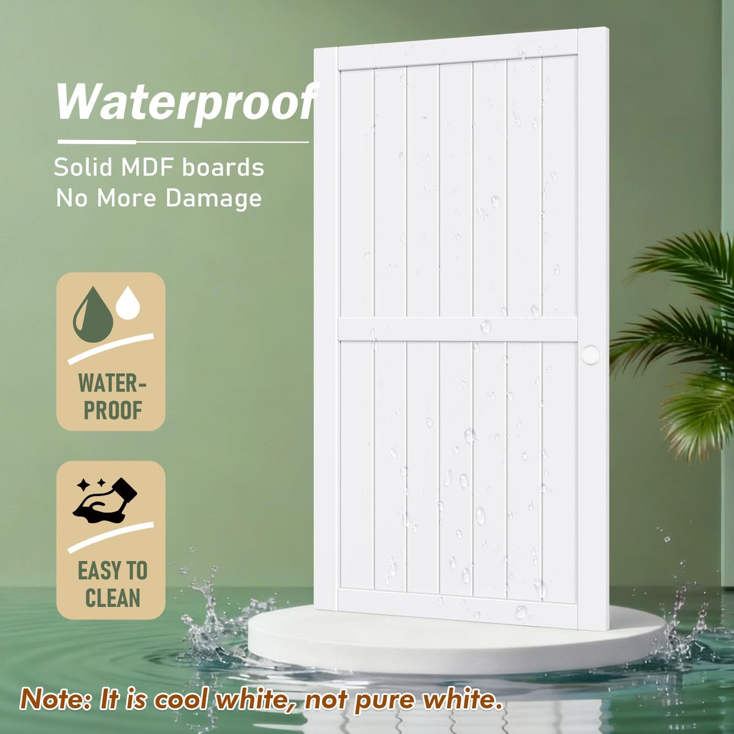 FREDBECK Sliding Closet Doors 72x80(Double 37inch),Bypass Barn Door with Hardware,for Bedroom,White,H Frame,Assemble Required